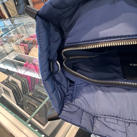 NWT! NEW! Marc Jacobs Jumbo Logo Nylon Quilted Tote Bag - Navy Blue - Picture 8 of 11